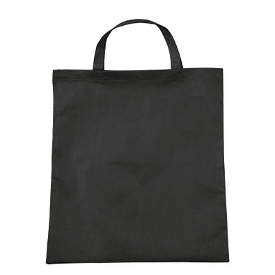 Vliestasche Textile mit kurzen Henkeln, schwarz