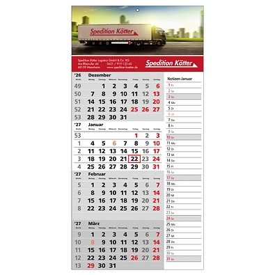 4-Monats-Wandkalender Memo 2026