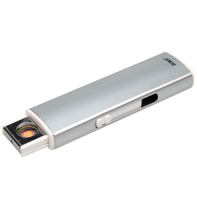 Metall-Zigarettenanzünder mit USB-Ladefunktion, Silber