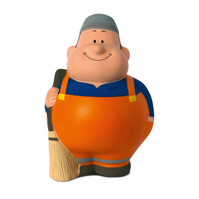 Herr Bert® Anti-Stress-Figuren Straßenreiniger Bert, orange