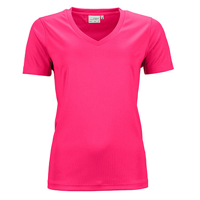 JAMES & NICHOLSON Damen Funktions T-Shirt Active, pink, L