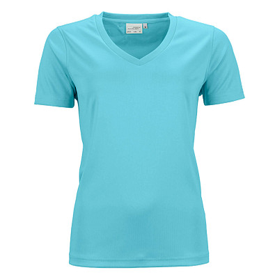 JAMES & NICHOLSON Damen Funktions T-Shirt Active, türkis, L