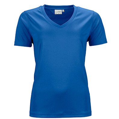 JAMES & NICHOLSON Damen Funktions T-Shirt Active, blau, XS