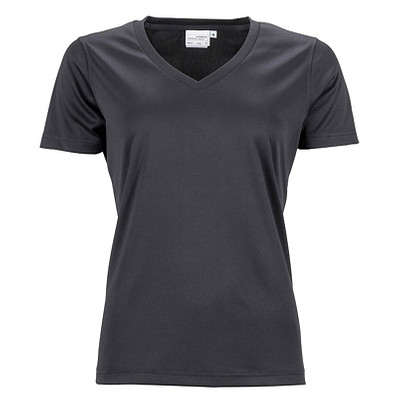 JAMES & NICHOLSON Damen Funktions T-Shirt Active, schwarz, M