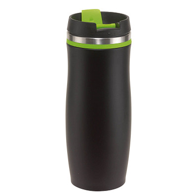 Metall-Isolierbecher Smooth, 400 ml, schwarz/hellgrün