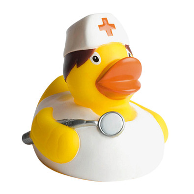 Schnabels® Bade-Ente Krankenschwester, gelb/weiß Schnabels® Bade-Ente Krankenschwester, gelb/weiß