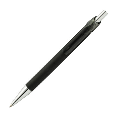 Softtouch-Druckkugelschreiber Tunis, blaue Mine, schwarz Softtouch-Druckkugelschreiber Tunis, blaue Mine, schwarz
