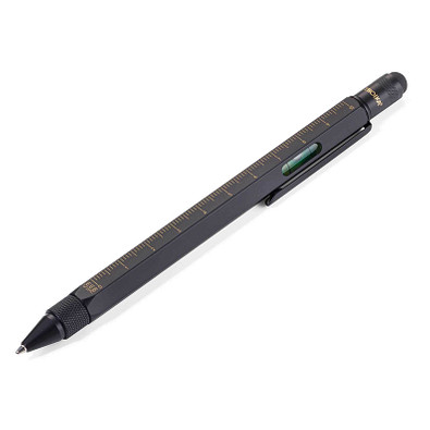 TROIKA® Construction-Pen, schwarze Mine, mattschwarz-gold TROIKA® Construction-Pen, schwarze Mine, mattschwarz-gold