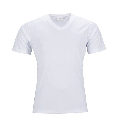 JAMES & NICHOLSON Herren Funktions T-Shirt Active, weiss, M