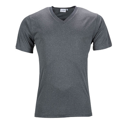 JAMES & NICHOLSON Herren Funktions T-Shirt Active, grau-meliert, S