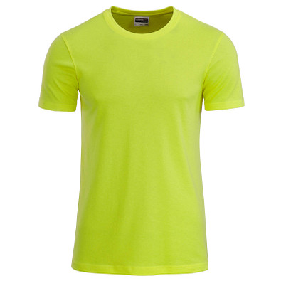 JAMES & NICHOLSON Herren T-Shirt Basic aus Bio-Baumwolle, gelb, M