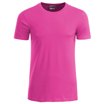 JAMES & NICHOLSON Herren T-Shirt Basic aus Bio-Baumwolle, pink, S