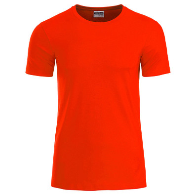 JAMES & NICHOLSON Herren T-Shirt Basic aus Bio-Baumwolle, rot, L