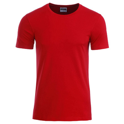 JAMES & NICHOLSON Herren T-Shirt Basic aus Bio-Baumwolle, rot, S