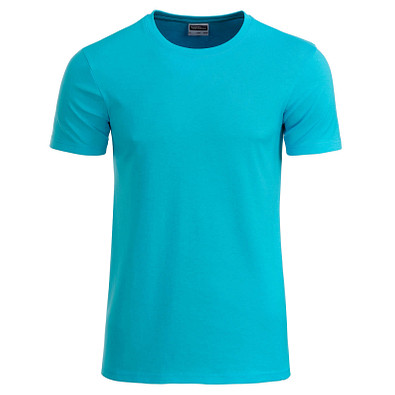 JAMES & NICHOLSON Herren T-Shirt Basic aus Bio-Baumwolle, türkis, M