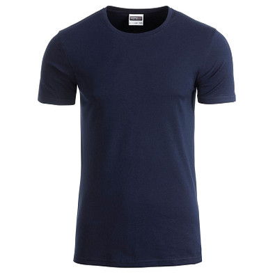 JAMES & NICHOLSON Herren T-Shirt Basic aus Bio-Baumwolle, dunkelblau, M