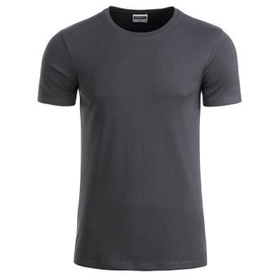 JAMES & NICHOLSON Herren T-Shirt Basic aus Bio-Baumwolle, dunkelgrau, XXL