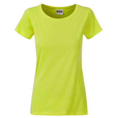 JAMES & NICHOLSON Damen T-Shirt Basic aus Bio-Baumwolle, gelb, L
