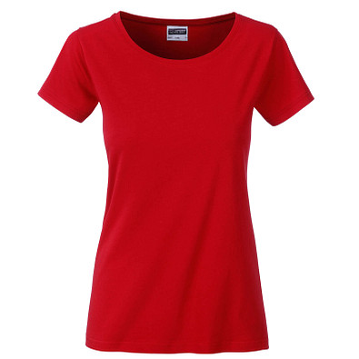 JAMES & NICHOLSON Damen T-Shirt Basic aus Bio-Baumwolle, rot, XL