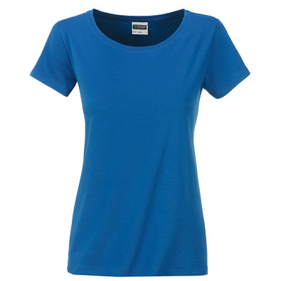 JAMES & NICHOLSON Damen T-Shirt Basic aus Bio-Baumwolle, blau, XL