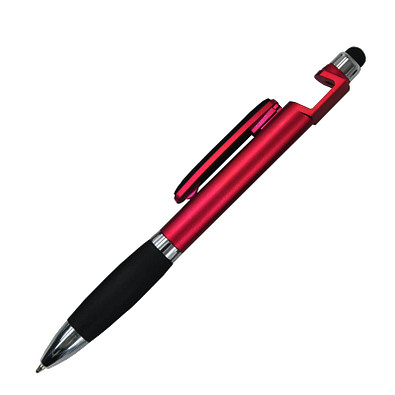 Kugelschreiber 4in1 Santiago, blaue Mine, rot-metallic