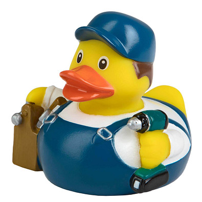 Schnabels® Bade-Ente Monteur, gelb/blau