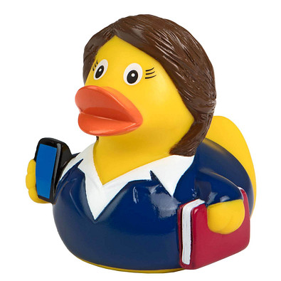 Schnabels® Bade-Ente Businesswoman, gelb/blau