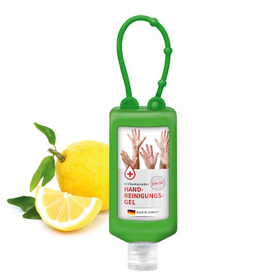 Handreinigungsgel, inkl. Druck auf Body Label, Bumper 50 ml, grün