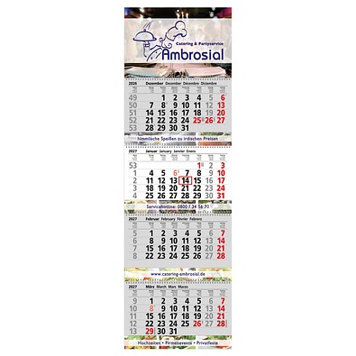 Block-Wandkalender mit Wire-O-Bindung 2026, 4 Block Kalender