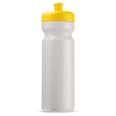Trinkflasche, 750 ml, weiß/gelb
