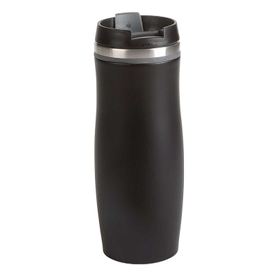 Metall-Isolierbecher Smooth, 400 ml, schwarz/grau