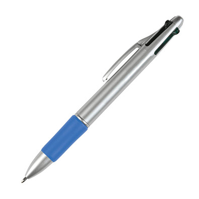 Vierfarb-Kugelschreiber Quattro, blau/silber