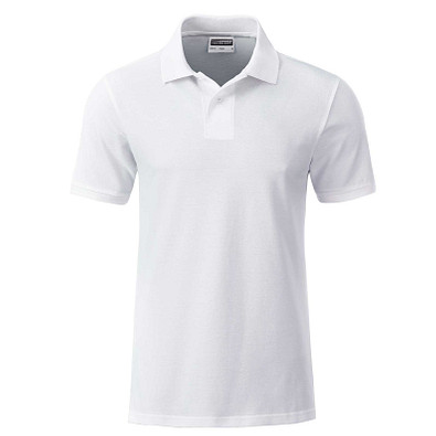 JAMES & NICHOLSON Herren Poloshirt Basic Bio BW, weiß, L