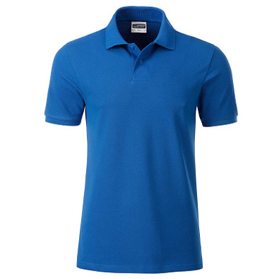 JAMES & NICHOLSON Herren Poloshirt Basic Bio BW, blau, M