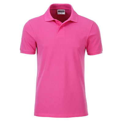 JAMES & NICHOLSON Herren Poloshirt Basic Bio BW, pink, L