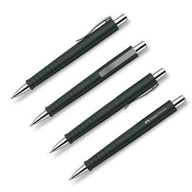 FABER-CASTELL Kugelschreiber Poly Ball Recycled, schwarz/silber