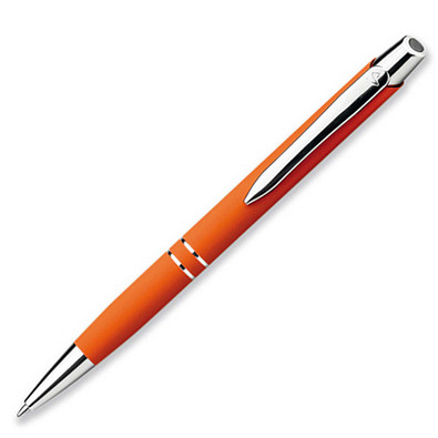 Metall-Kugelschreiber Newcastle, blaue Mine, orange Metall-Kugelschreiber Newcastle, blaue Mine, orange