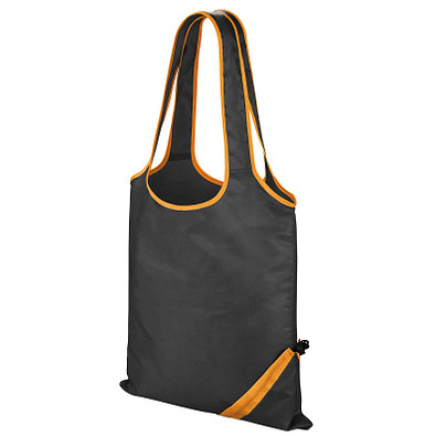 Faltbare Einkaufstasche Shopper Compact, schwarz/orange