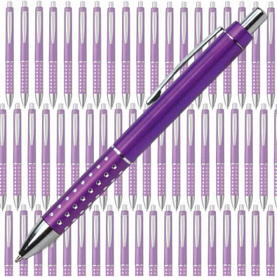 Werbe-Set: 300 Kugelschreiber Hollywood, inkl. Druck, blaue Mine, lila