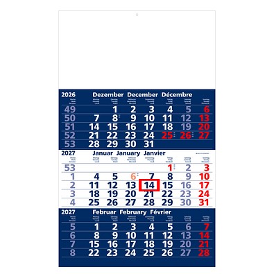 Werbe-Set: 150 Wandkalender 2026, inkl. Druck, blau