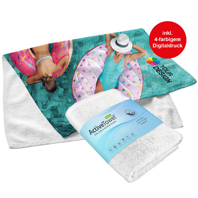 POLYCLEAN Handtuch ActiveTowel Relax, 100 x 50 cm, inkl. Druck, weiß POLYCLEAN Handtuch ActiveTowel Relax, 100 x 50 cm, inkl. Druck, weiß