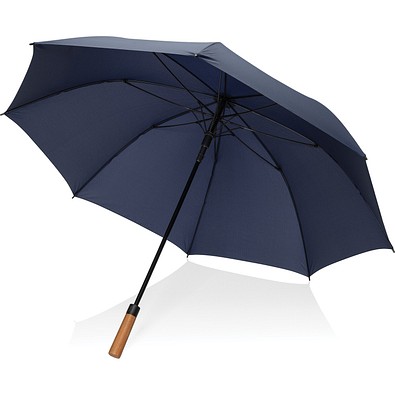 Tony Aware™ RPET 30" Schirm mit auto. Öffnung & Akaziengriff, navy blau