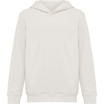 Iqoniq Yengo KidsHoodie mit Seitentaschen aus rec. Baumwolle, ivory white, 34