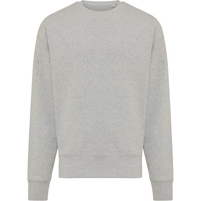 Iqoniq Kruger Relax-Rundhals-Sweater aus recycelt. Baumwolle, heather grey, L