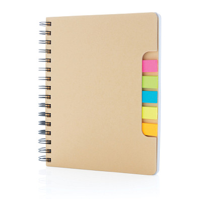 XD COLLECTION Kraft Spiral Notizbuch mit Haftnotizen A5, braun XD COLLECTION Kraft Spiral Notizbuch mit Haftnotizen A5, braun