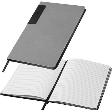 A5 Notizbuch mit farbigem Schnitt EVAN, schwarz
