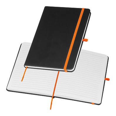 A5 Notizbuch mit farbiger Gravur , orange