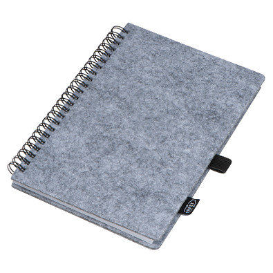 A5 RPET Filz Notizbuch , grau