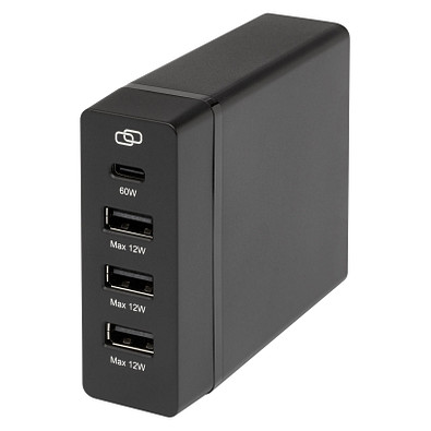 ADAPT PD-Powerstation aus recyceltem Kunststoff, 72W, schwarz