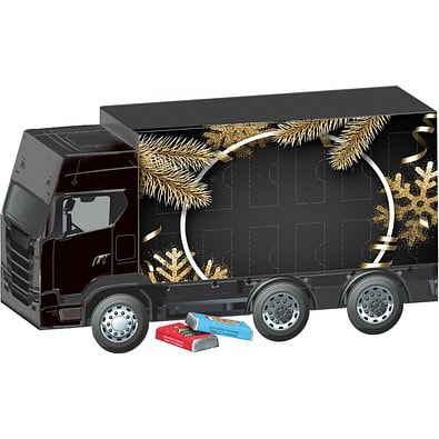 Adventskalender LKW,  Alpenmilch-Schokotäfelchen, Edle Weihnacht